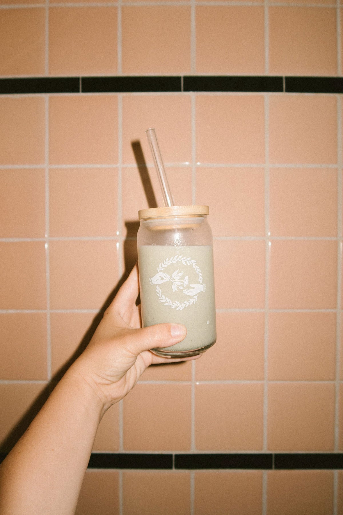 Company of Friends 16 oz. Glass Tumbler (with lid &amp; straw)