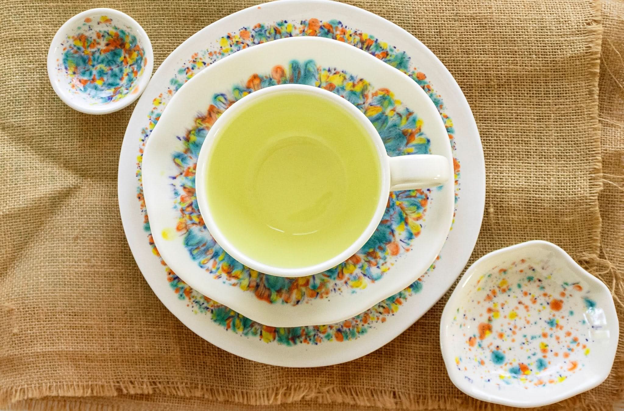 prodigalpottery Ceramic Specked Set/4 Spring Artisan Soup Mugs
