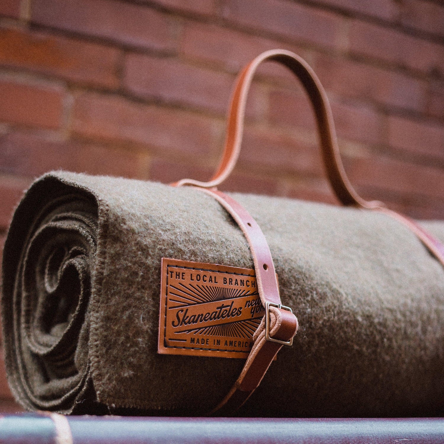 The Local Branch Leather Caramel Leather Buckle Carrier