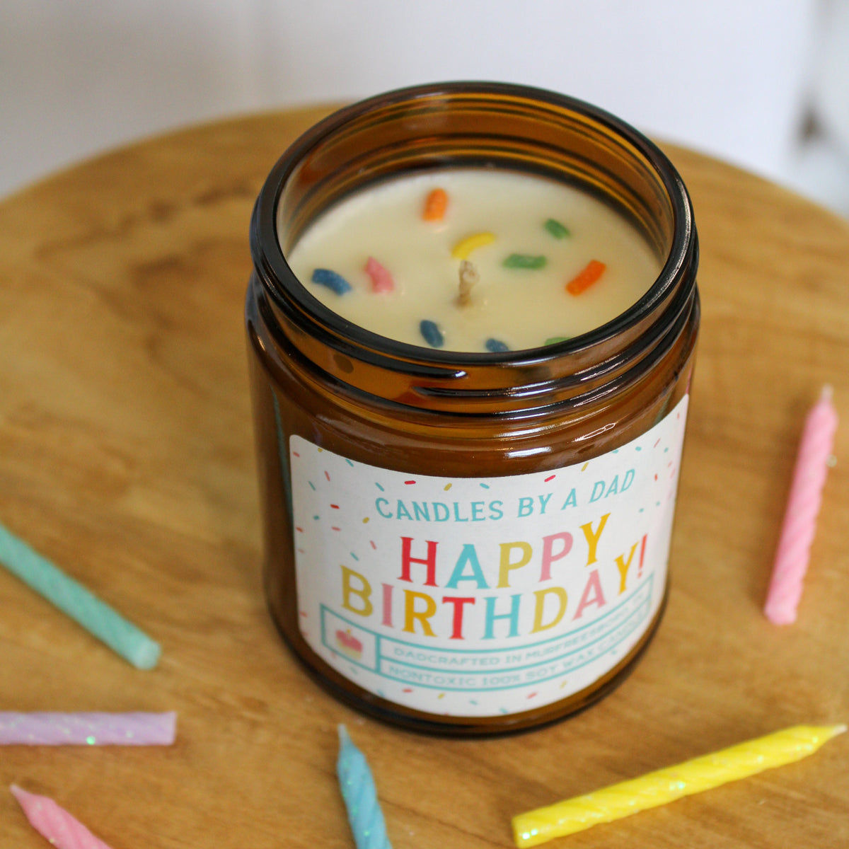 Happy Birthday 7 oz Candle with Sprinkles