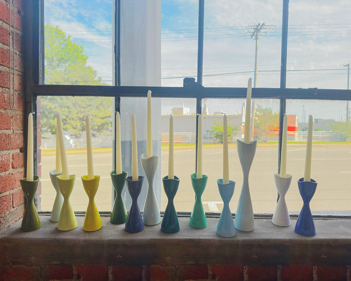 Tulip Candlestick Holders in Pink Cadillac