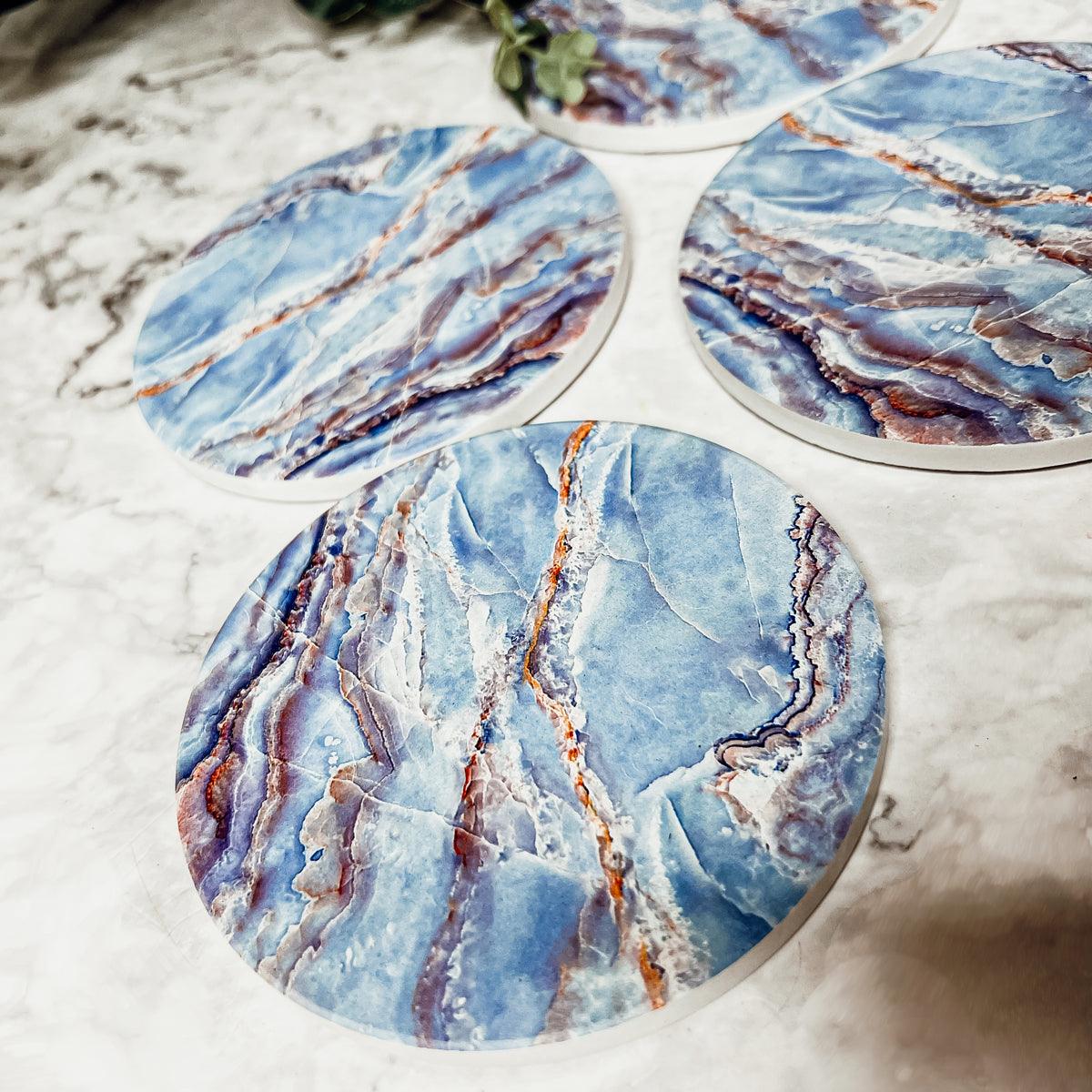 Gia Roma Coaster Marble Blue Coasters