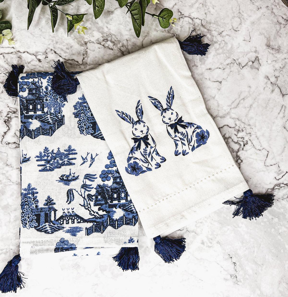 Gia Roma Dish Towel Chinoiserie Bunny