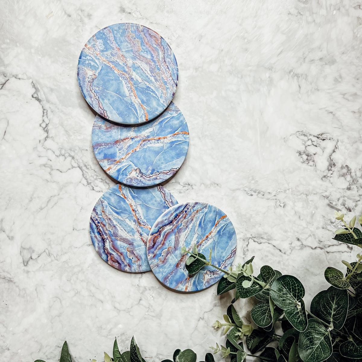 Gia Roma Coaster Marble Blue Coasters