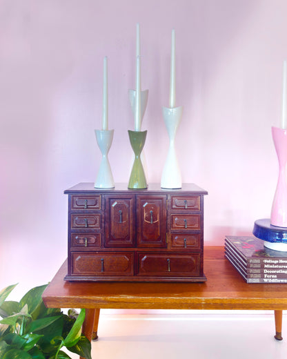 Tulip Candlestick Holders in Pink Cadillac