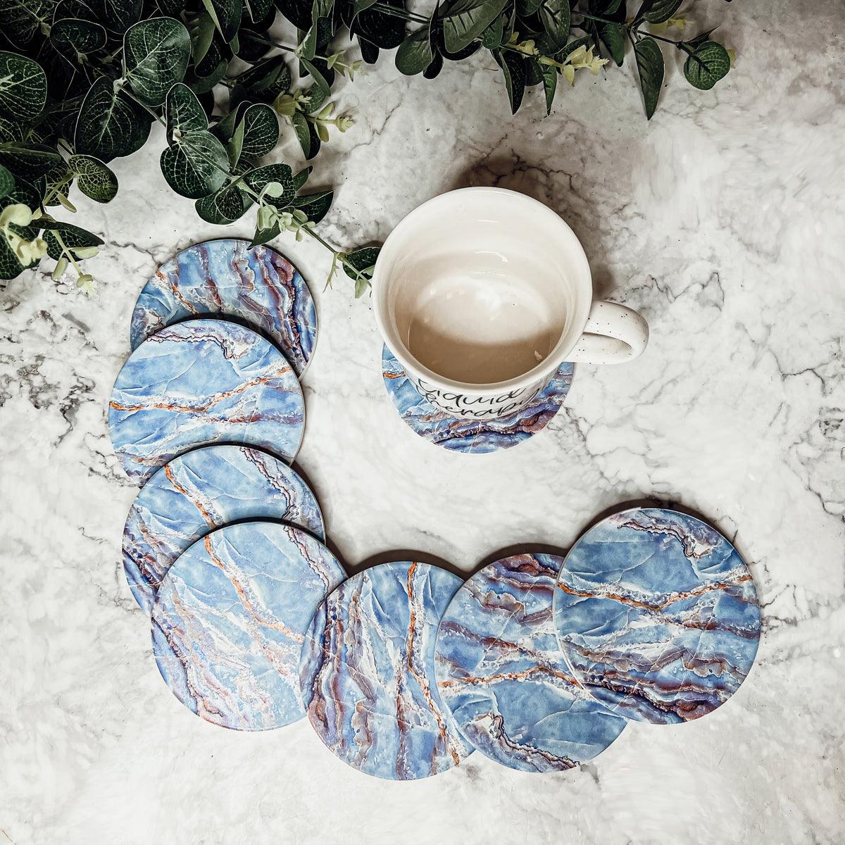Gia Roma Coaster Marble Blue Coasters