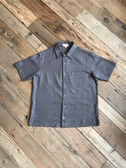 Field Day Top XS Unisex Button Up in Ash Linen