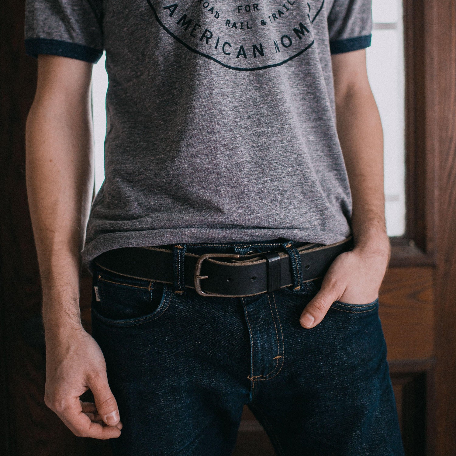 The Local Branch Leather S / Black Leather Workman Belt - USA Made