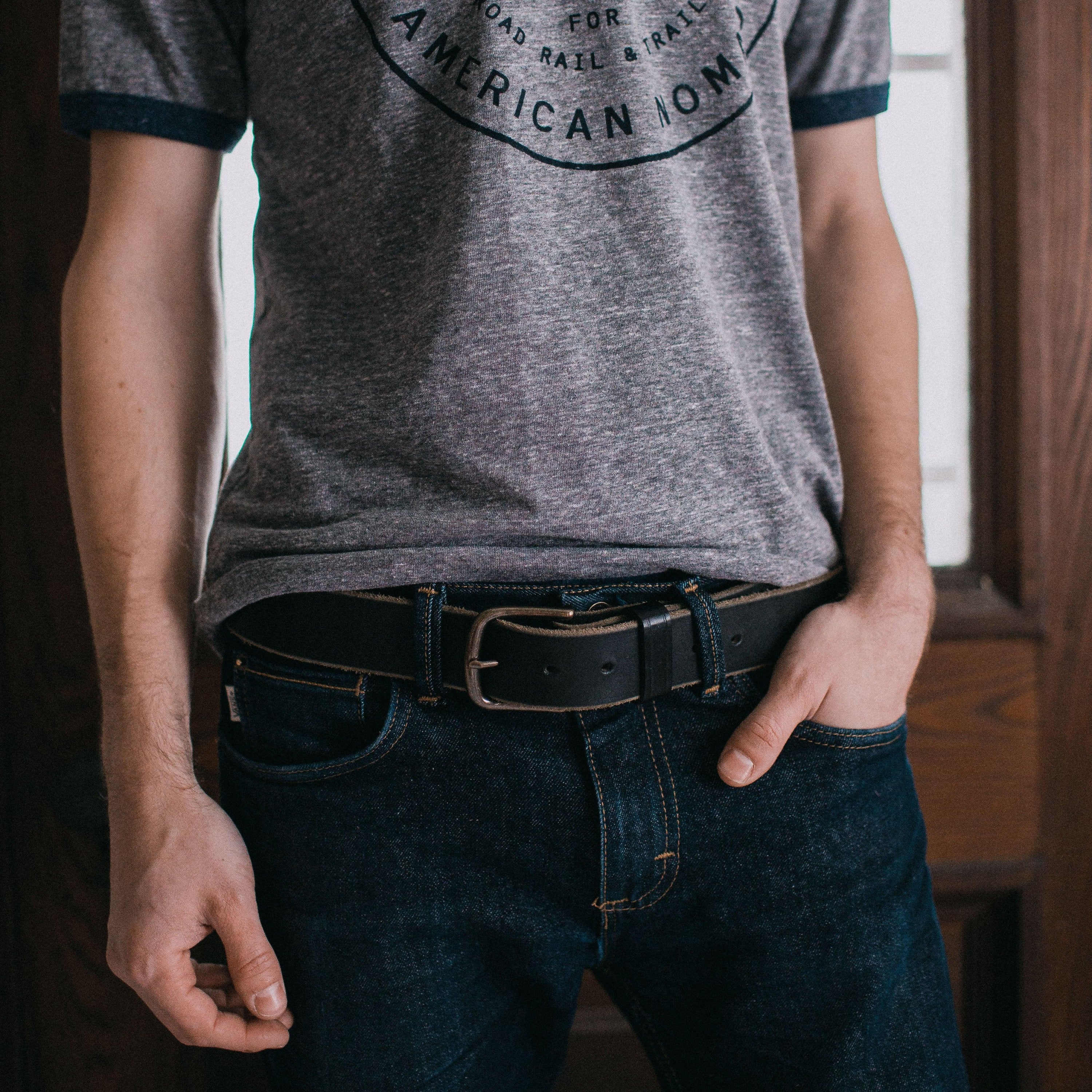The Local Branch Leather S / Black Leather Workman Belt - USA Made