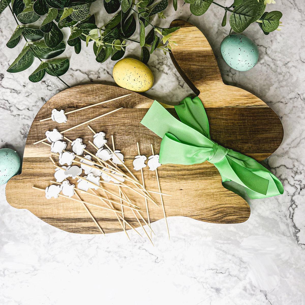 Gia Roma Wooden Easter Decor Bunny Board + Toothpick Set