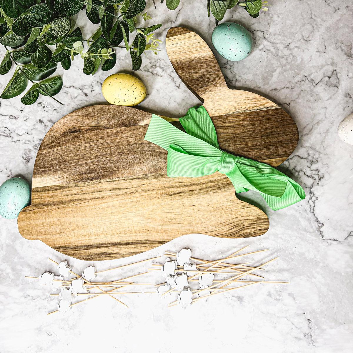 Gia Roma Wooden Easter Decor Bunny Board + Toothpick Set
