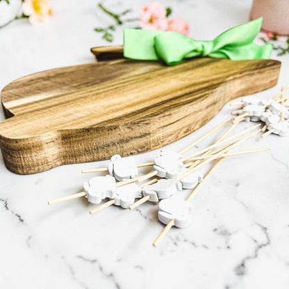Gia Roma Wooden Easter Decor Bunny Board + Toothpick Set