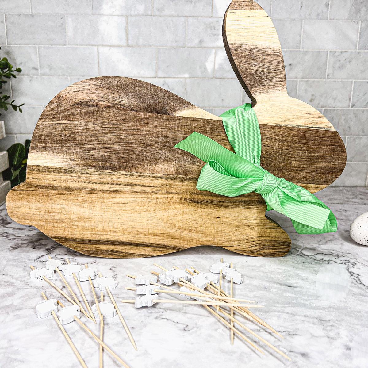 Gia Roma Wooden Easter Decor Bunny Board + Toothpick Set