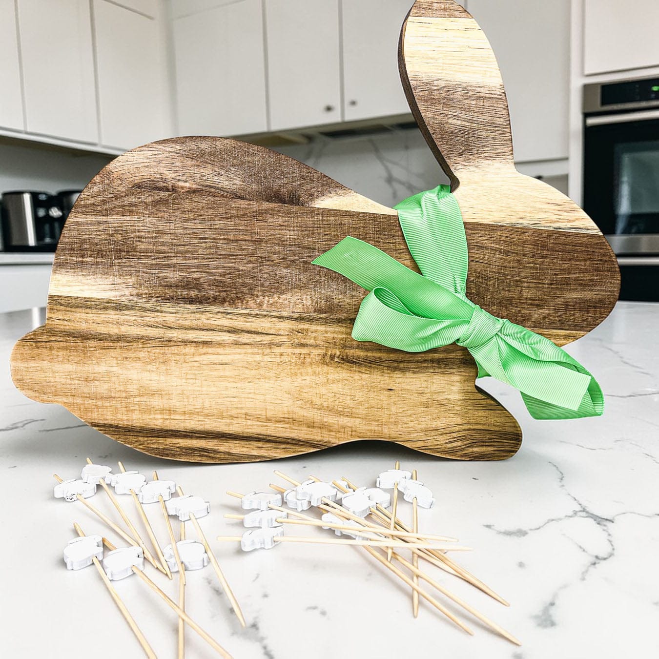 Gia Roma Wooden Easter Decor Bunny Board + Toothpick Set