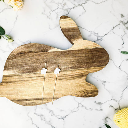 Gia Roma Wooden Easter Decor Bunny Board + Toothpick Set