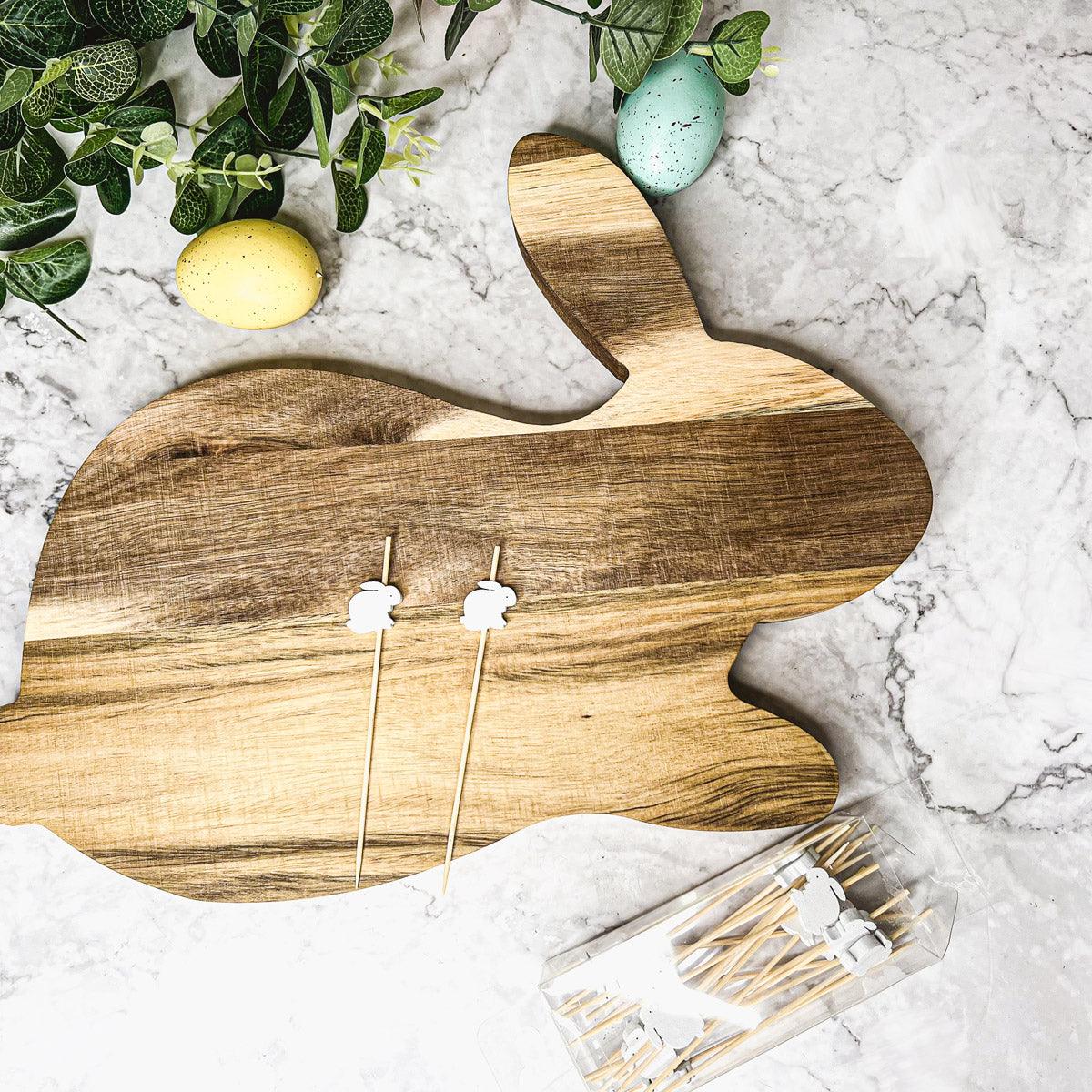 Gia Roma Wooden Easter Decor Bunny Board + Toothpick Set