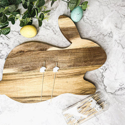 Gia Roma Wooden Easter Decor Bunny Board + Toothpick Set