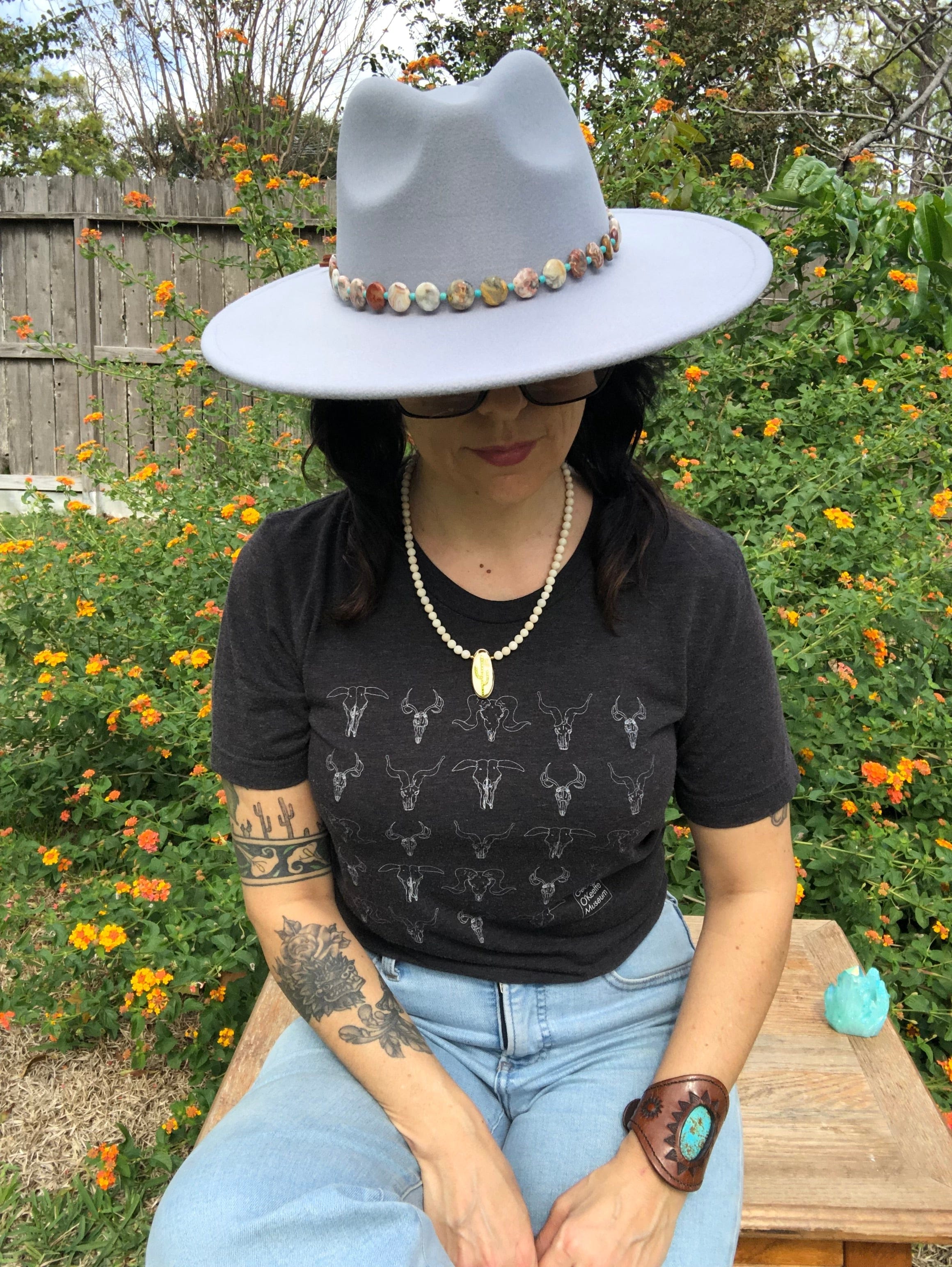 Adriana Soto Joyeria Hat band Crazy Lace Agate Hatband, Gemstone Hat Band