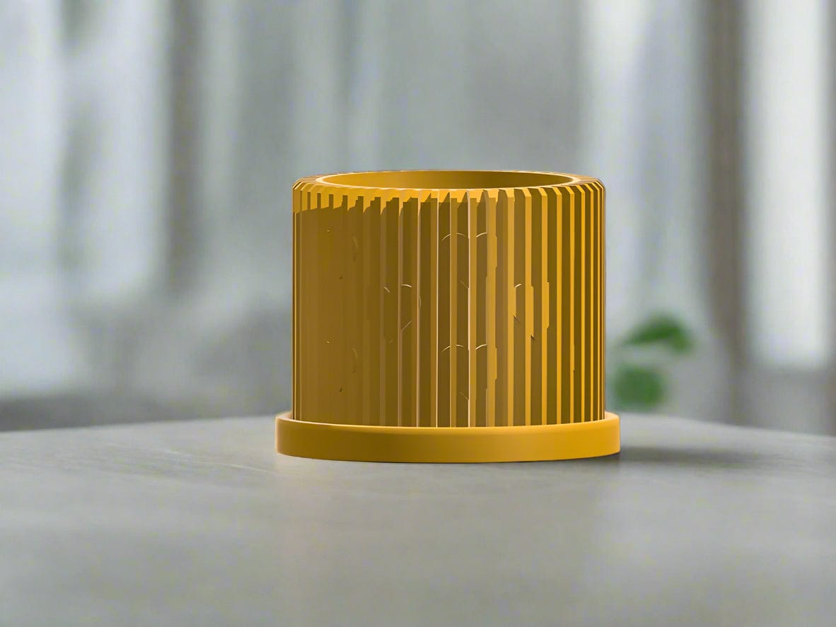 Rosebud HomeGoods Planter Mustard / 4 Inch - No Tray Modern Heart-Shaped Planter with Drainage &amp; Saucer – Unique Valentine’s Day Gift for Plant Lovers, 3d Printed Planter Home Hosting Decor,