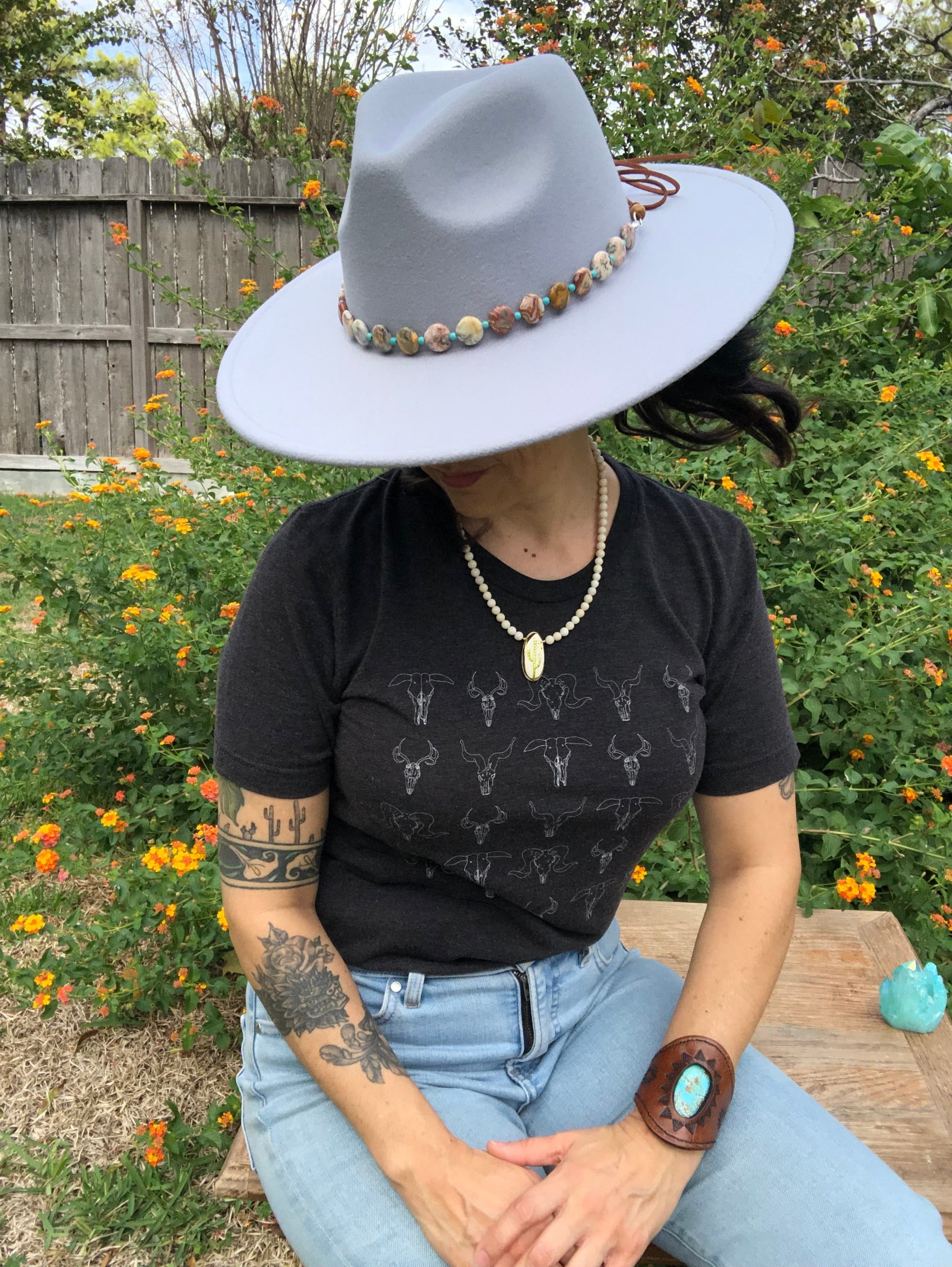 Adriana Soto Joyeria Hat band Crazy Lace Agate Hatband, Gemstone Hat Band