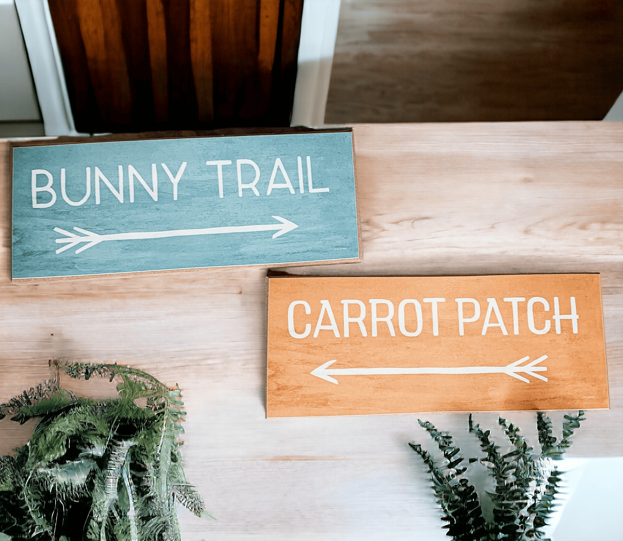 Gia Roma wooden block sign Bunny Trail or Carrot Patch