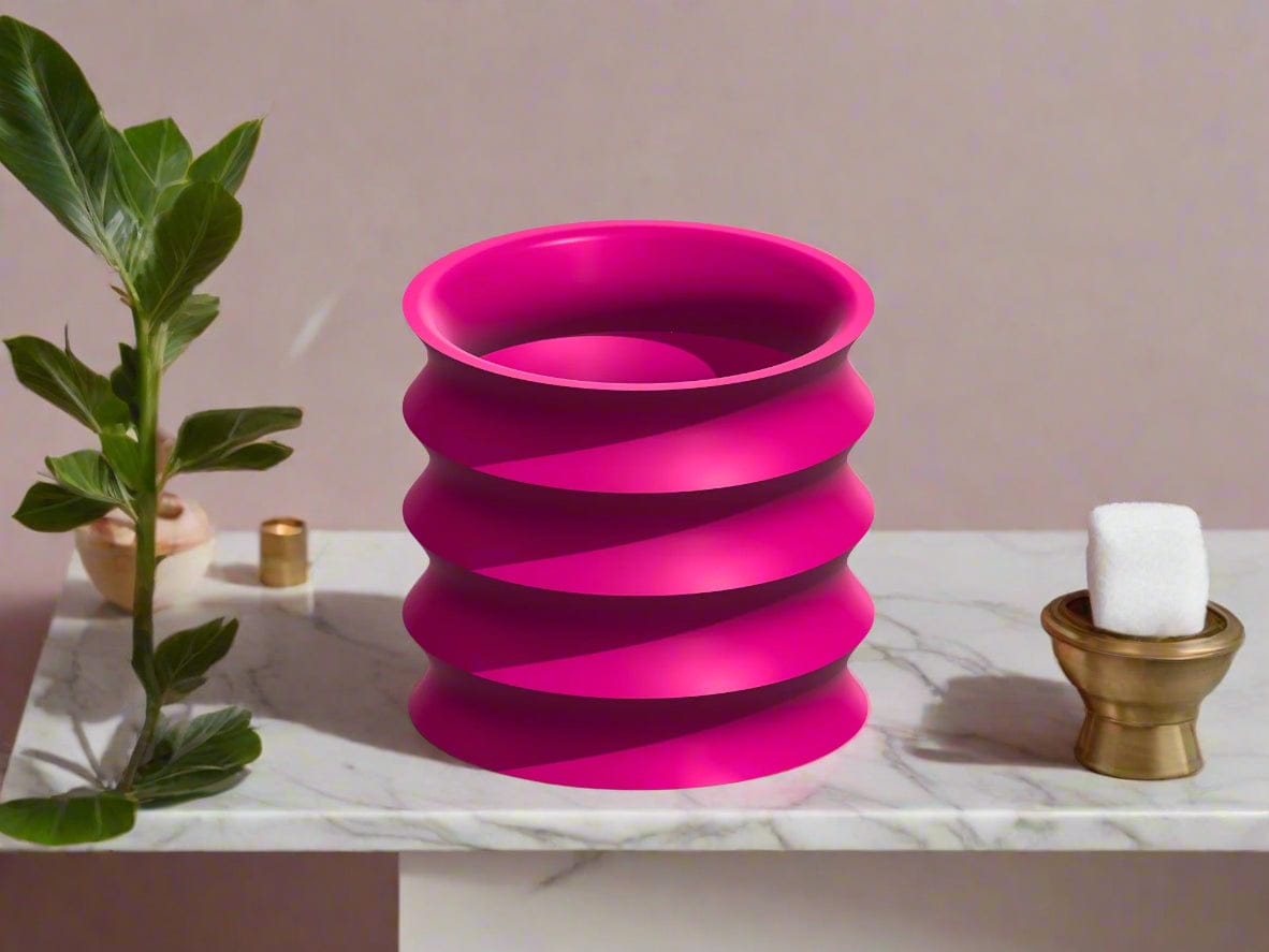 Rosebud HomeGoods Rippled Plant Pot with Drainage – Modern Organic Indoor Planter with Saucer, 3D Printed Wavy Pot for Houseplants - BRIM