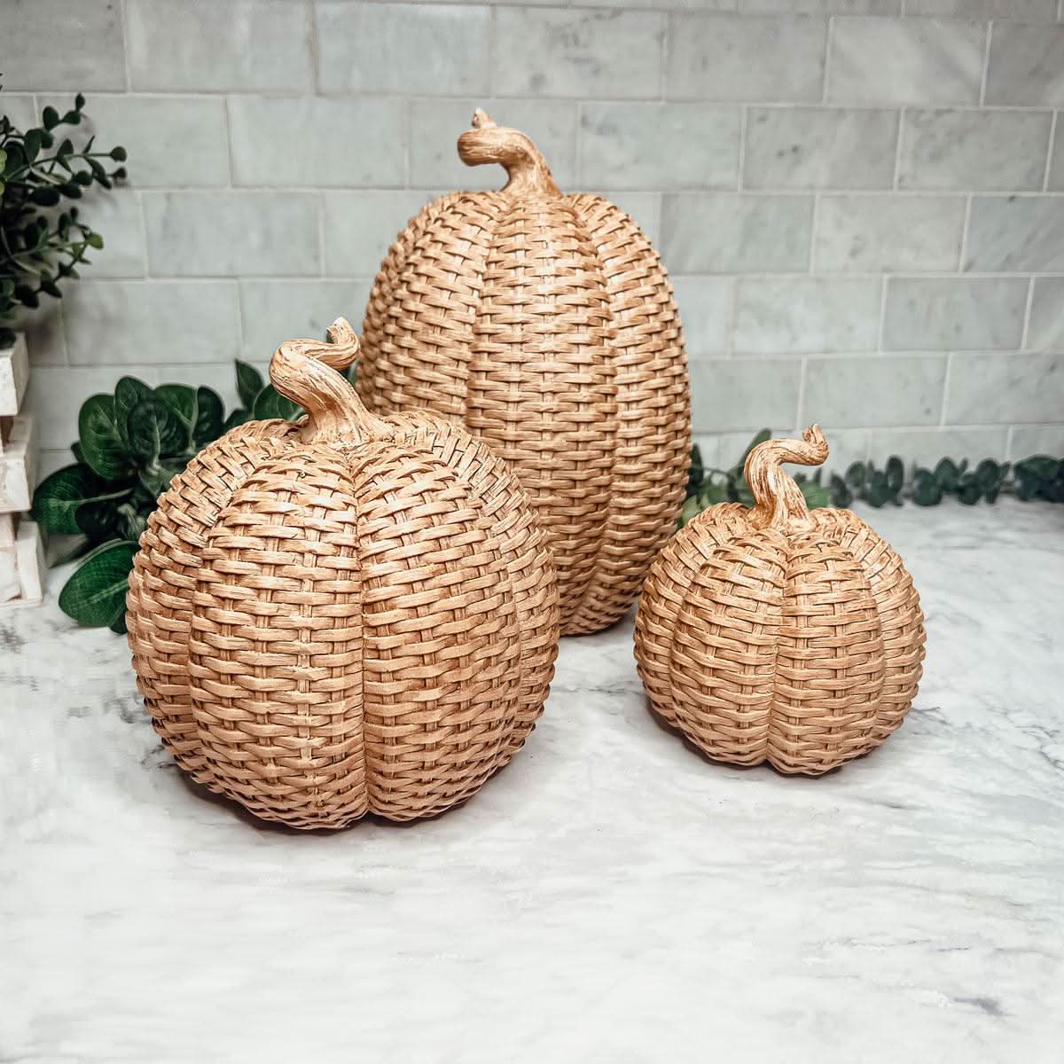 Gia Roma Basket Weave Statue Basket Weave Pumpkins