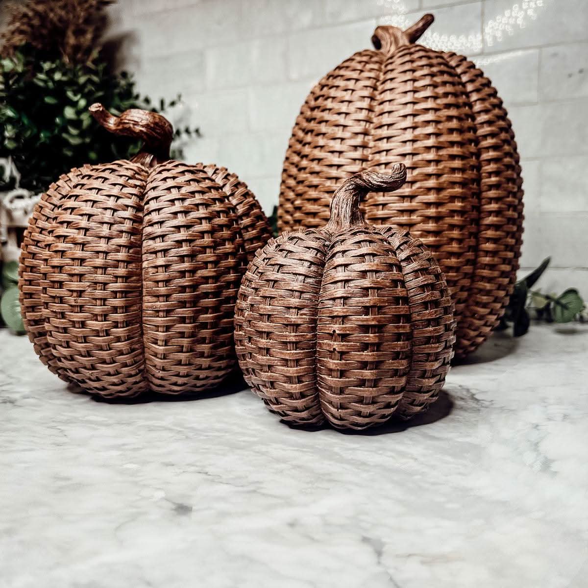 Gia Roma Basket Weave Statue Basket Weave Pumpkins
