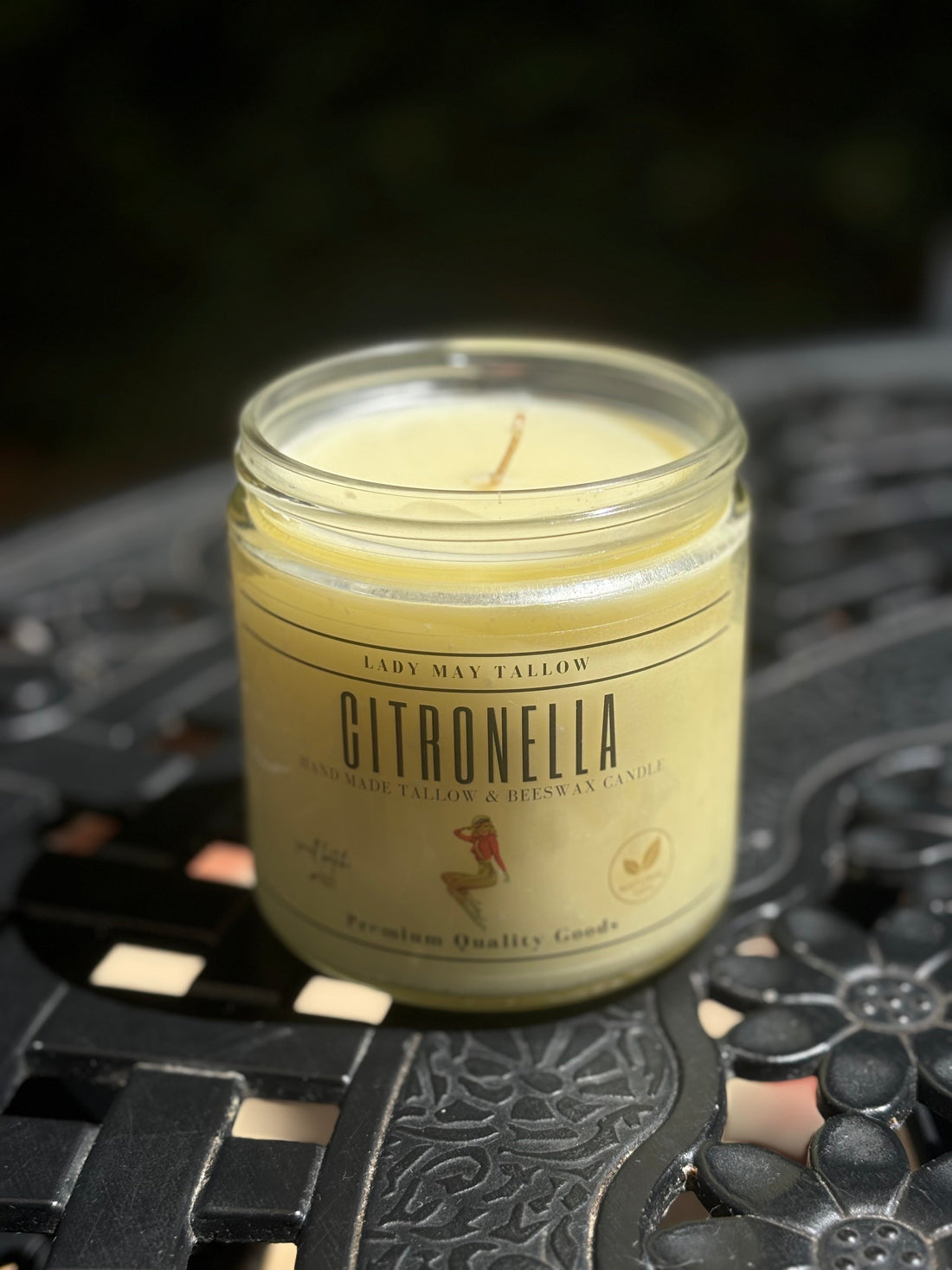 Citronella Tallow &amp; Beeswax Candle | All Natural, Non-Toxic, Clean Burning