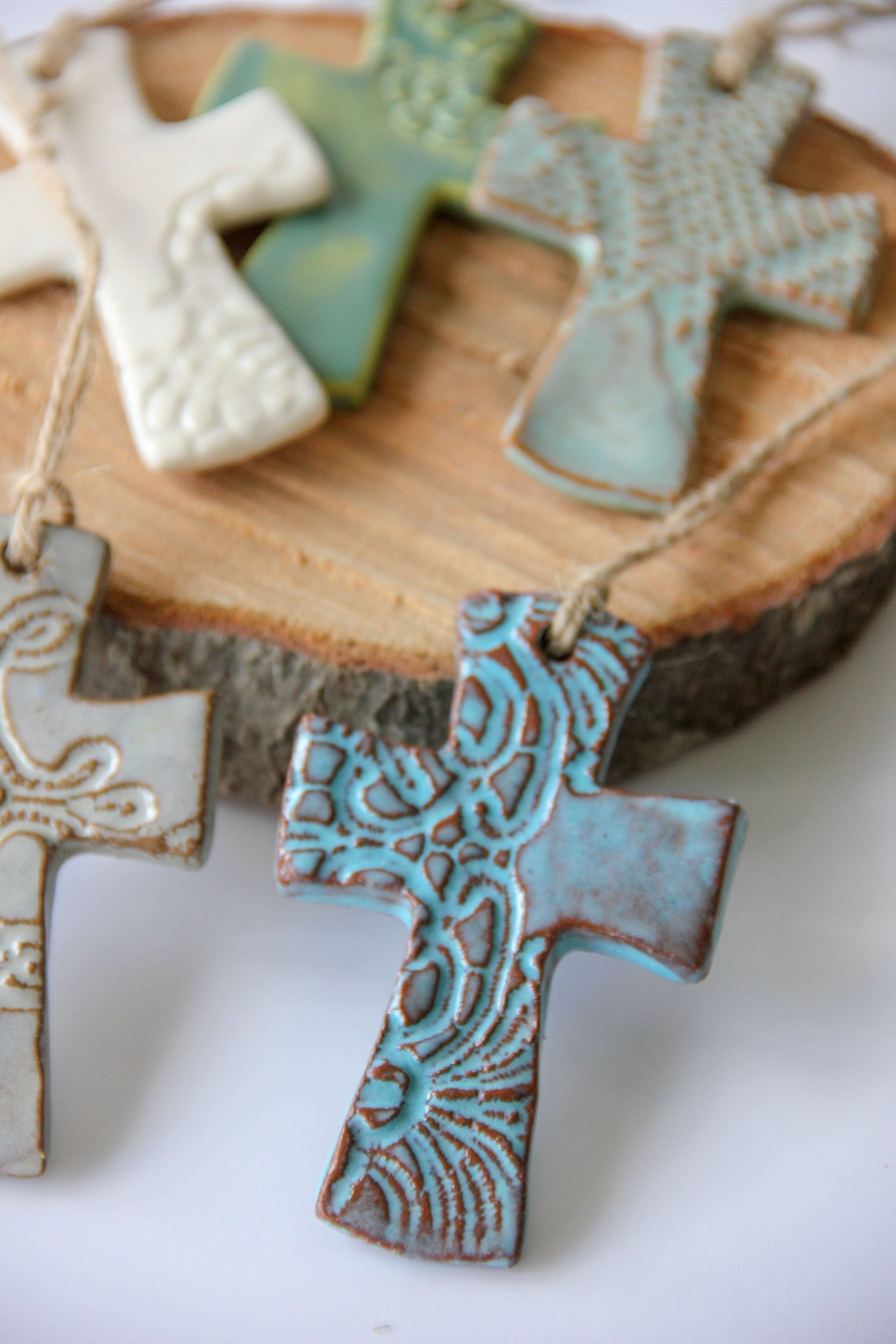 prodigalpottery Ceramic Flared Cross Ornament