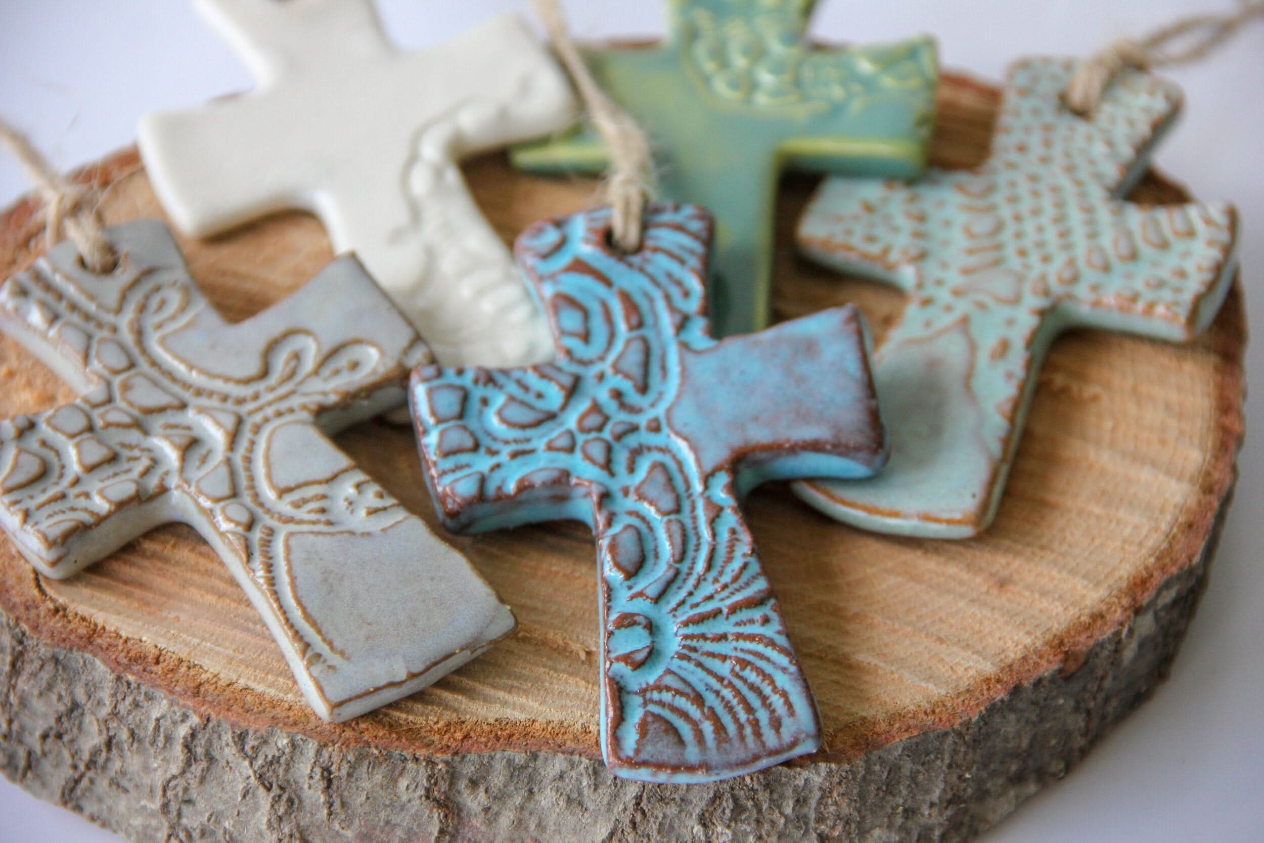 prodigalpottery Ceramic Flared Cross Ornament