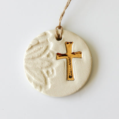 Gold Leaf Cross Ornament - My American Goods