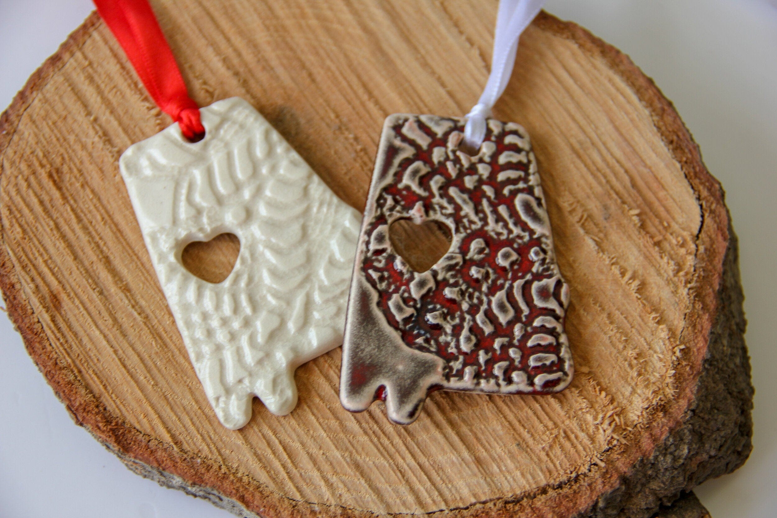 prodigalpottery Ceramic White Roll Tide Alabama Ornament