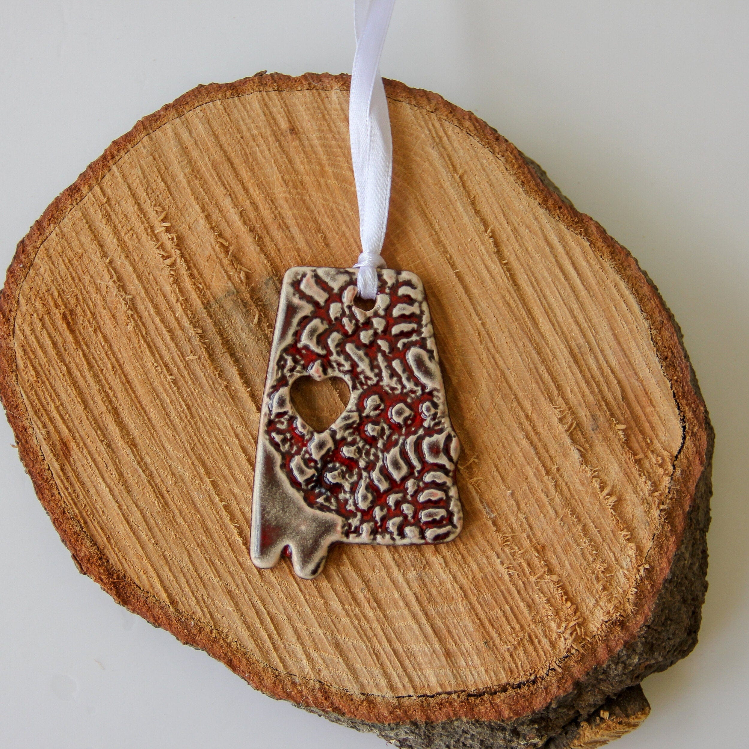prodigalpottery Ceramic White Roll Tide Alabama Ornament