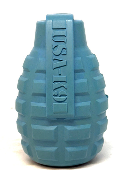 USA-K9 Grenade Rubber Dog Chew Toy | K9 Handler eDispenser Toy | Red &amp; Blue | USA Made