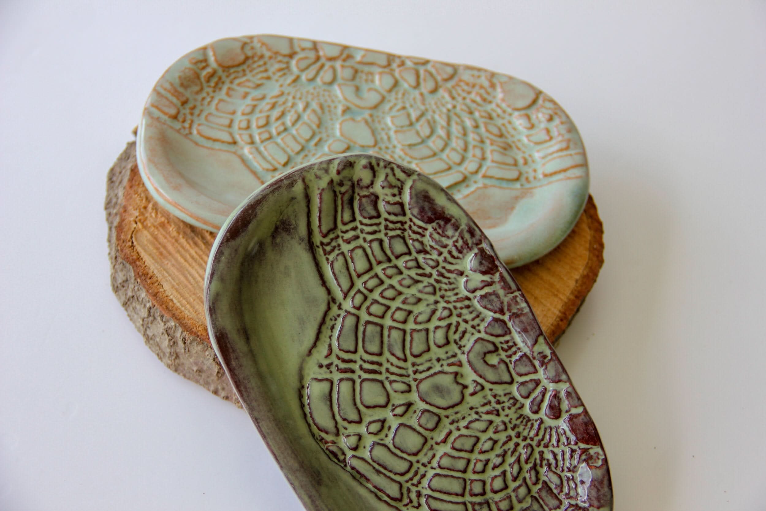 prodigalpottery Ceramic Moss Green Ceramic Soap Dish