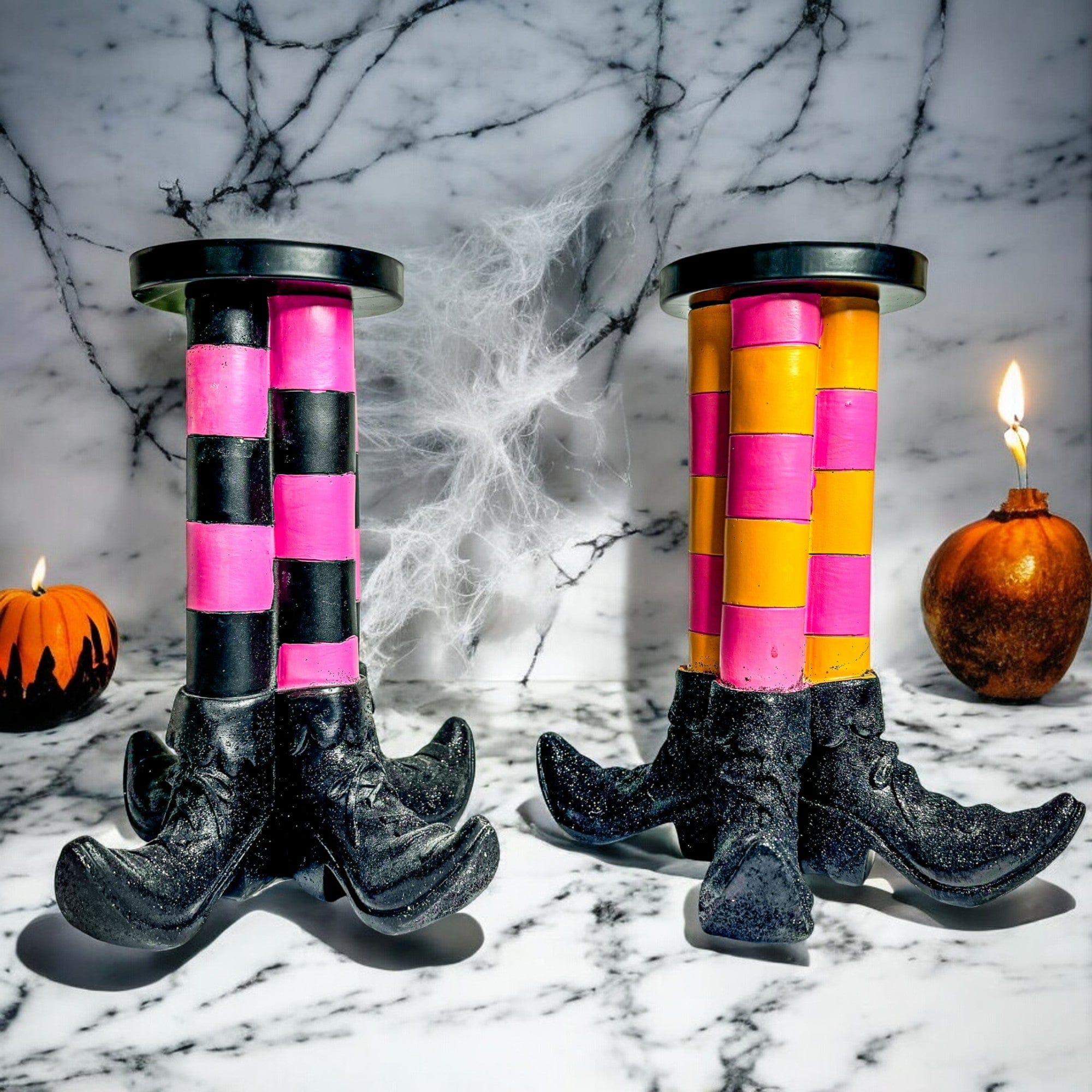 Gia Roma Halloween Sign 2pk-1 of Each Color Wicked Witch Candle Holder