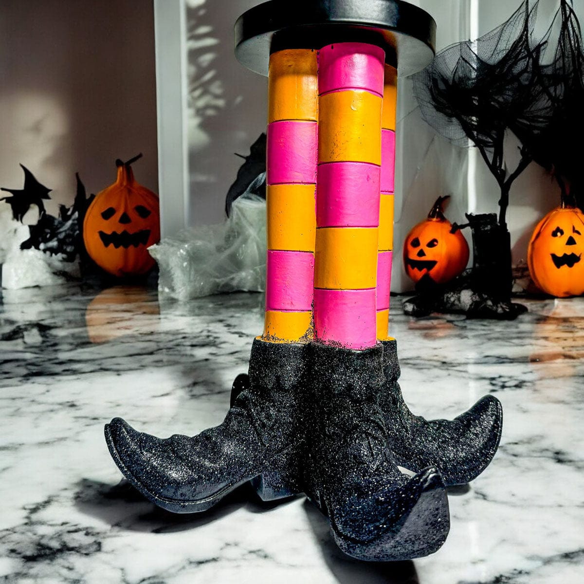 Gia Roma Halloween Sign Black-Orange-Pink Wicked Witch Candle Holder