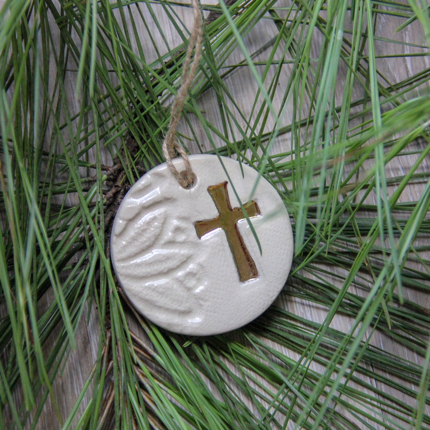 Gold Leaf Cross Ornament - My American Goods