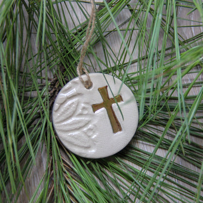 Gold Leaf Cross Ornament - My American Goods