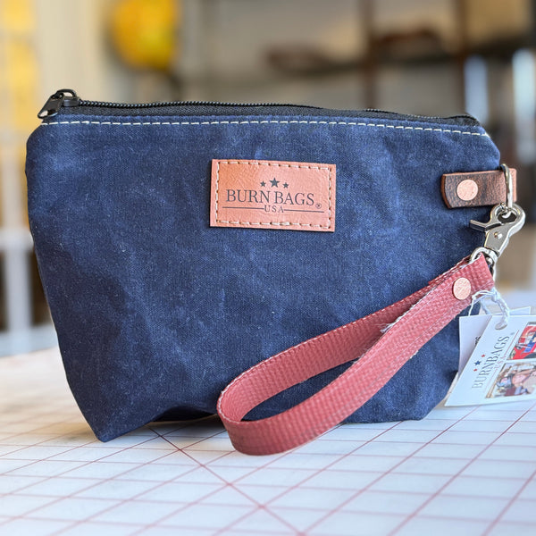 Navy and Red Fire Hose Clutch