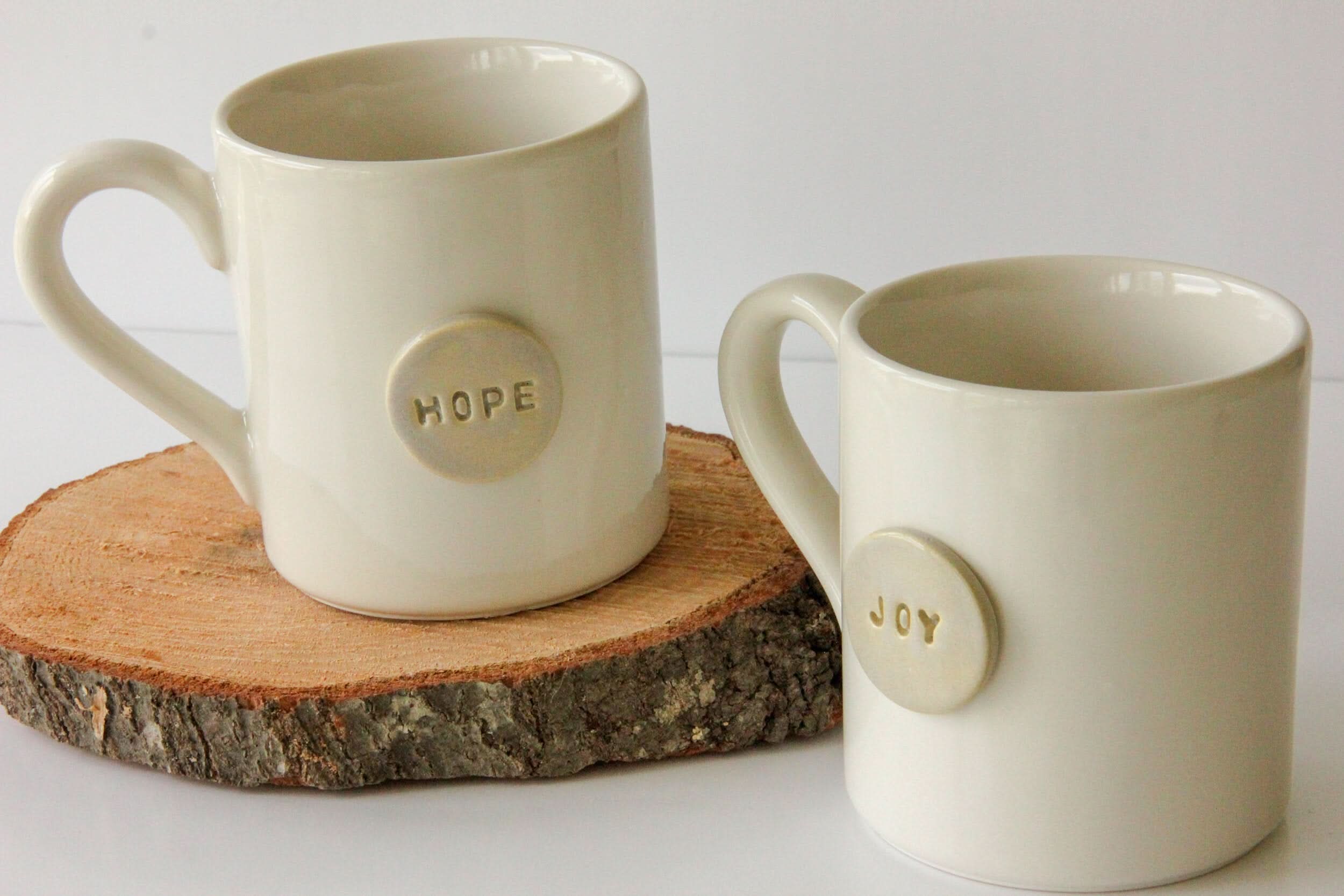 prodigalpottery Ceramic Hope and Joy Mugs