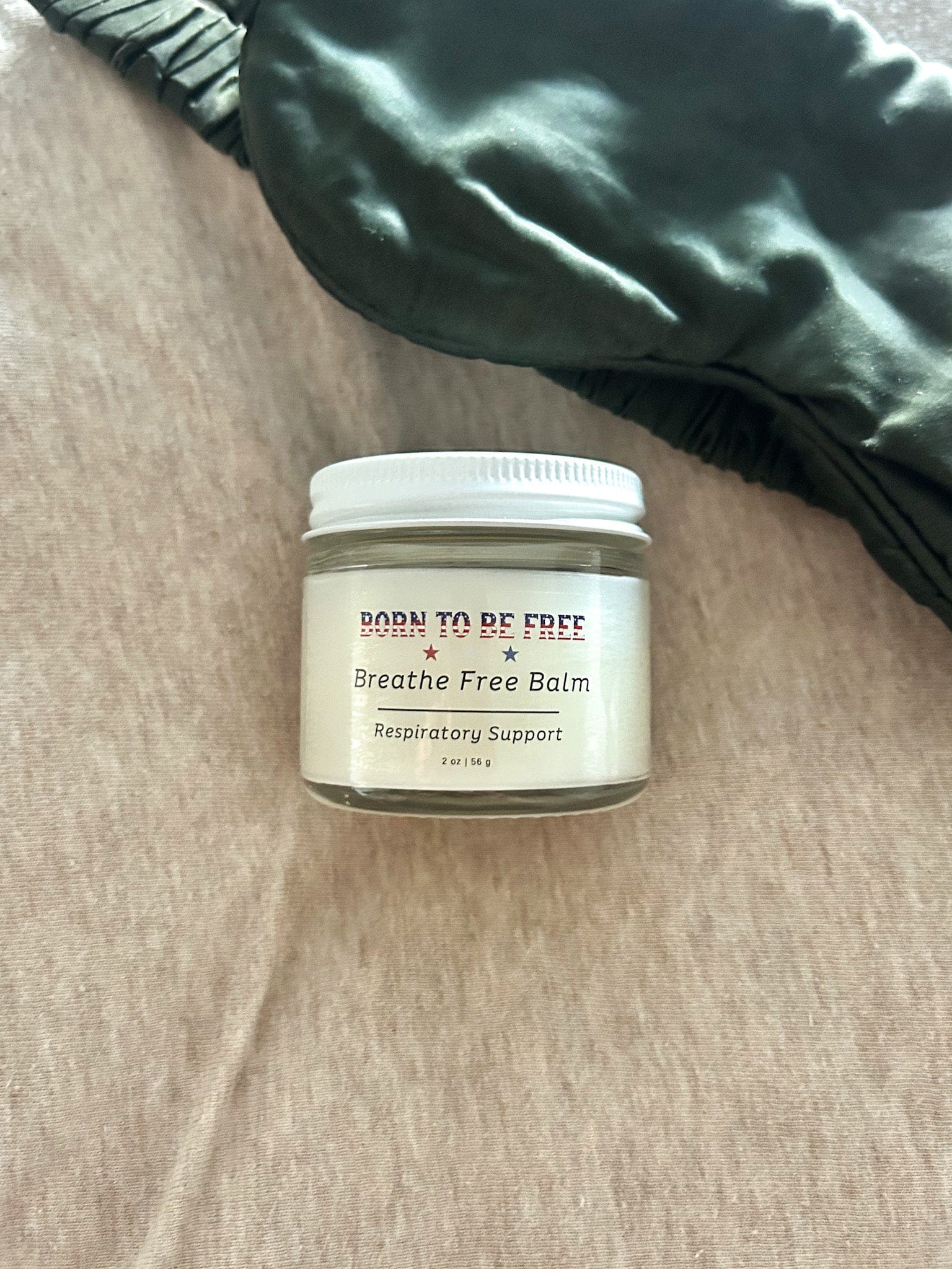 Born To Be Free Respiratory Relief 2 oz Glass Jar Breathe Free Balm