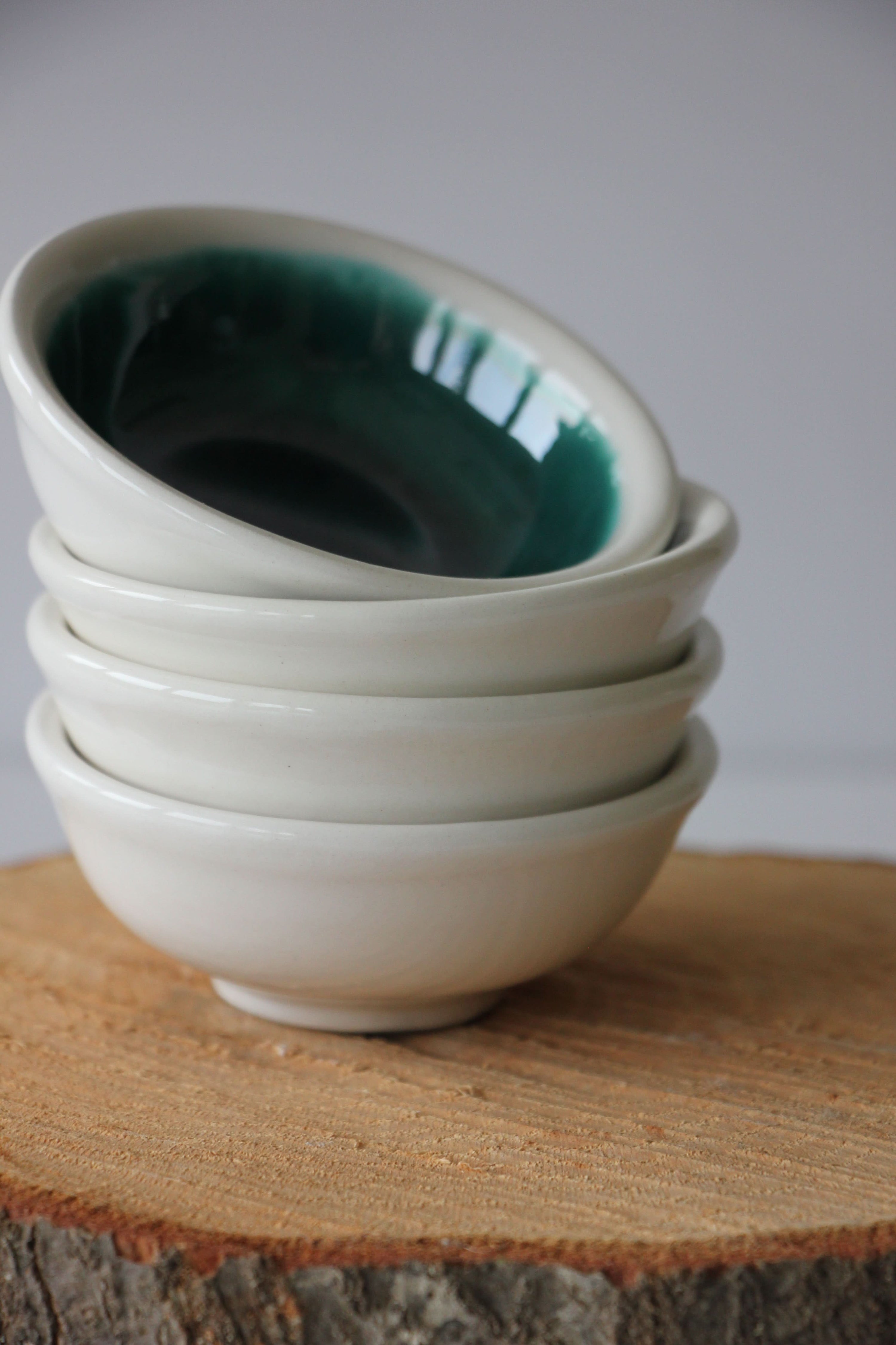 prodigalpottery Ceramic Green Sapphire / Set of 4 Green Sapphire Mini Artisan Sauce Cup