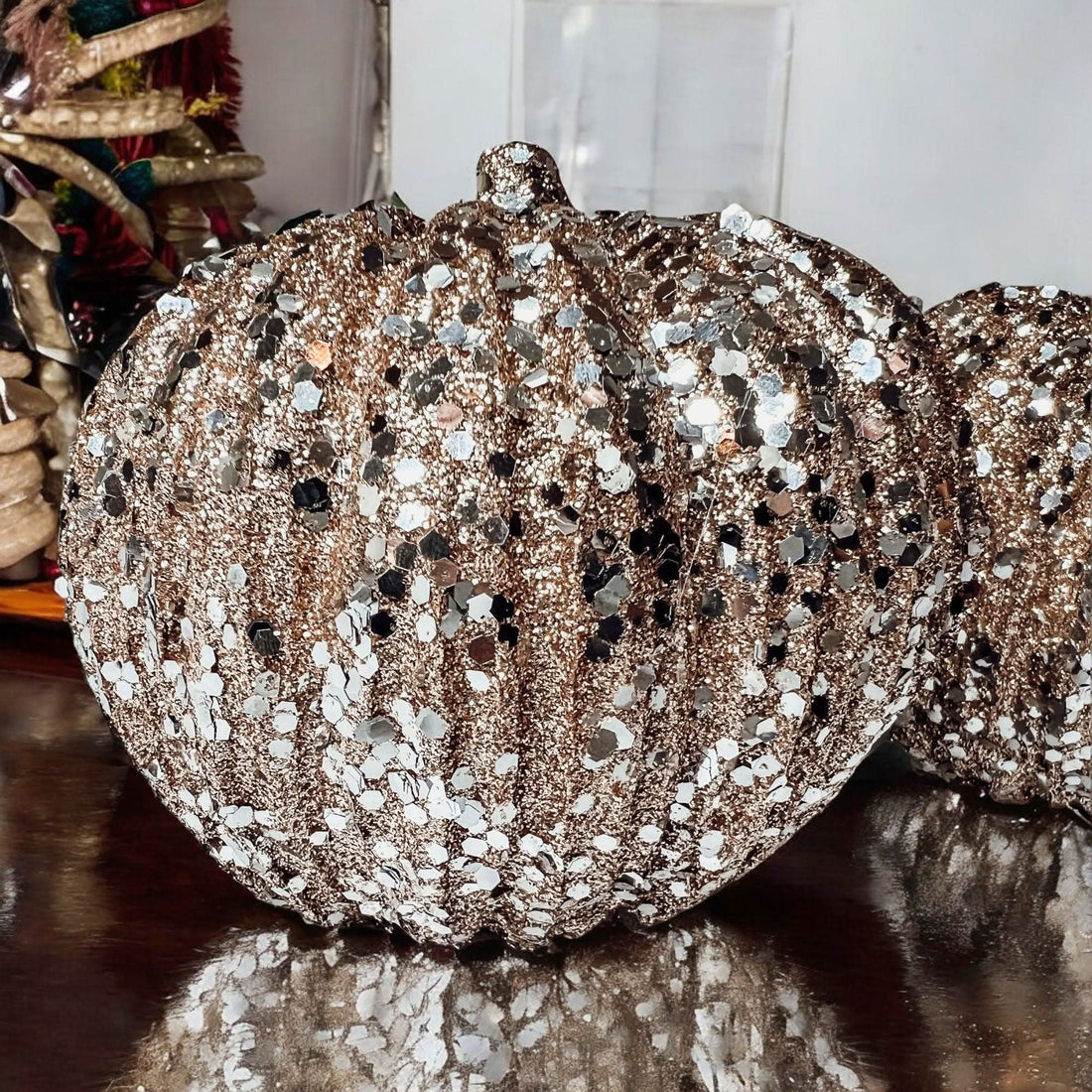 Glitter Sequin Pumpkin 4" - My American Goods