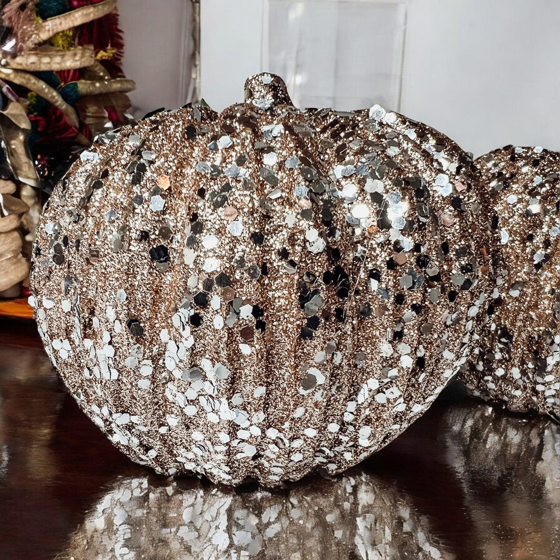 Glitter Sequin Pumpkin 4&quot; - My American Goods