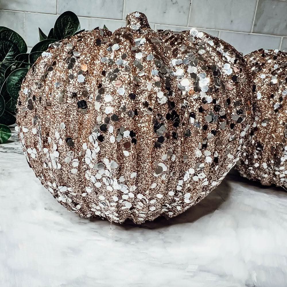 Gia Roma Fall Glitter Sequin Pumpkin 4"