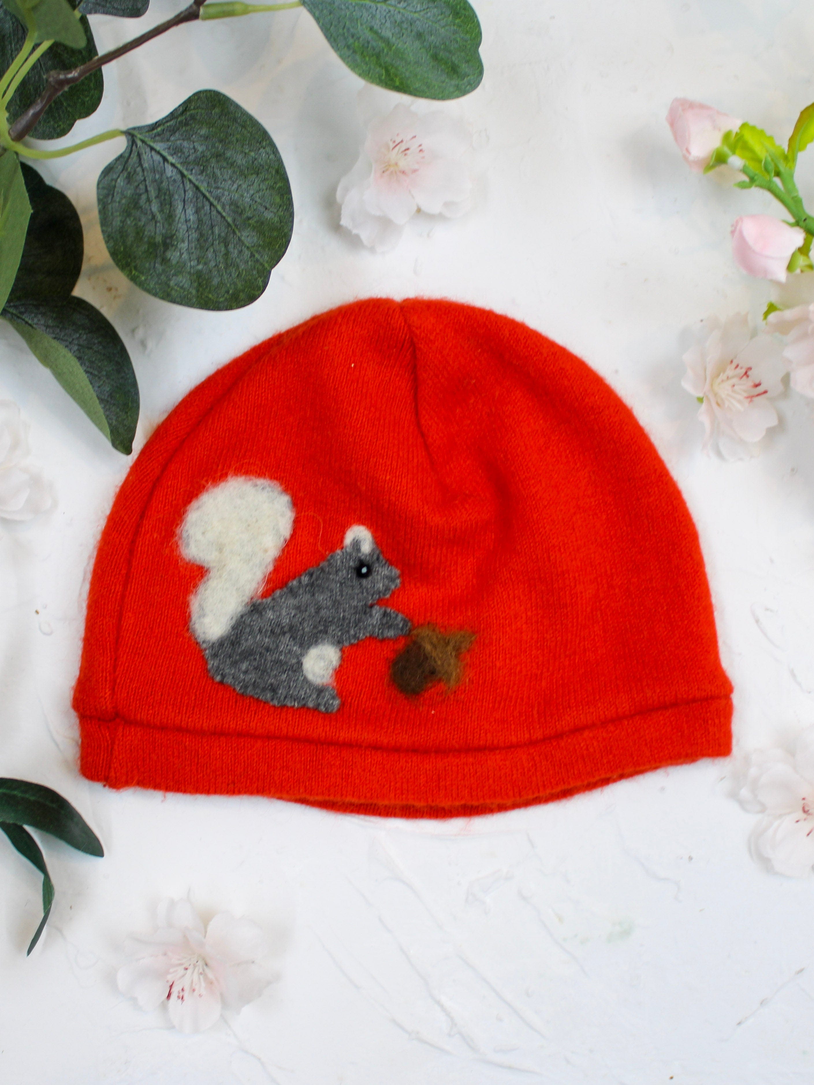 Ash &amp; Rose hat Dark Orange Squirrel Cashmere Hat - Baby