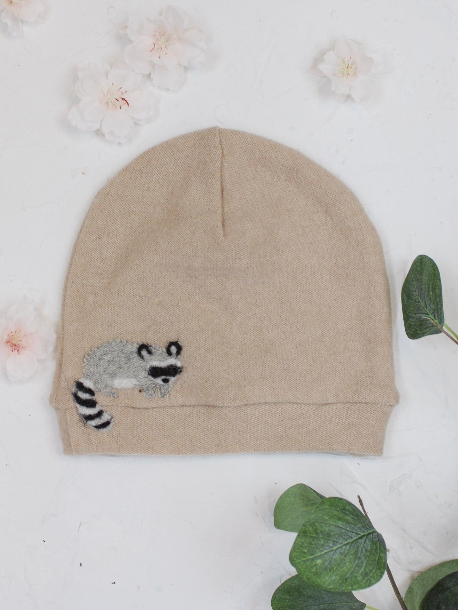 Ash &amp; Rose hat Oatmeal Raccoon Cashmere Hat - Toddler