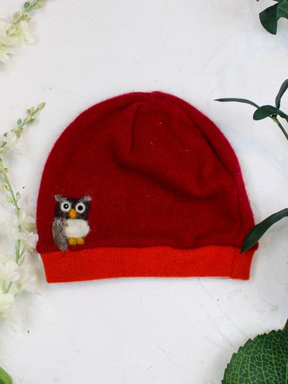 Ash &amp; Rose hat Red Owl Cashmere Hat - Toddler